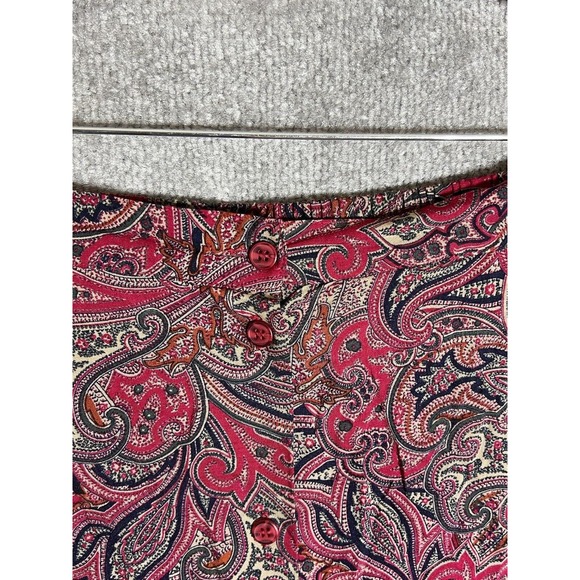Vintage American Collection Red‎ Paisley Button Front Maxi Skirt Womens Size 14 - Picture 4 of 7